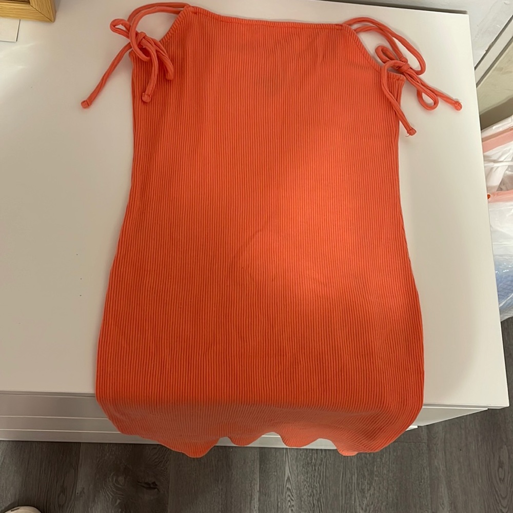 coral pink tight dress